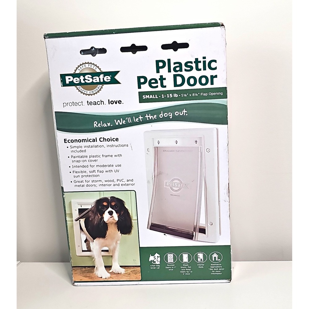 PetSafe Plastic Pet Door, Small (S) Door Mount, 1-15 lb, 5" x 8 1/4"